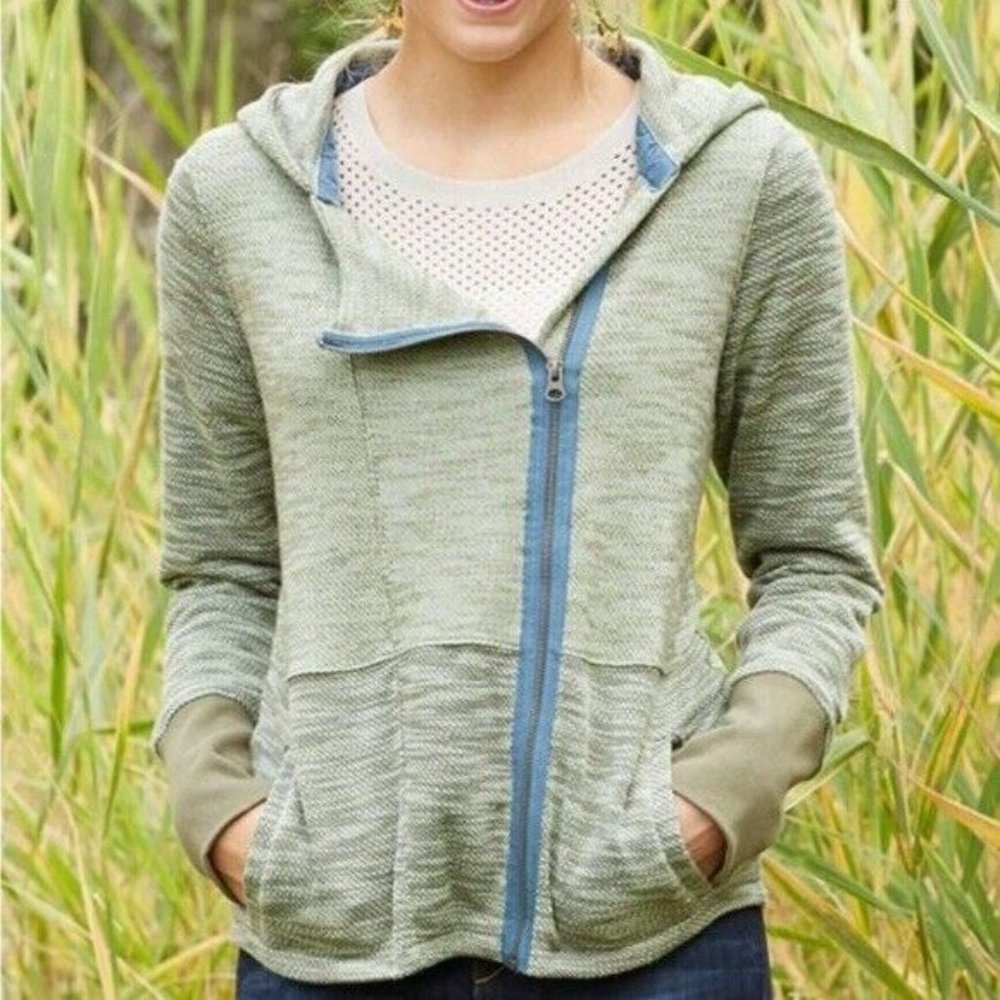 8-Matilda Jane Lowland Marshes Olive Green Hoodie Jacket XL Full Zip